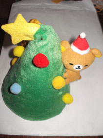 リラックマ マスコット付き クリスマスポーチ